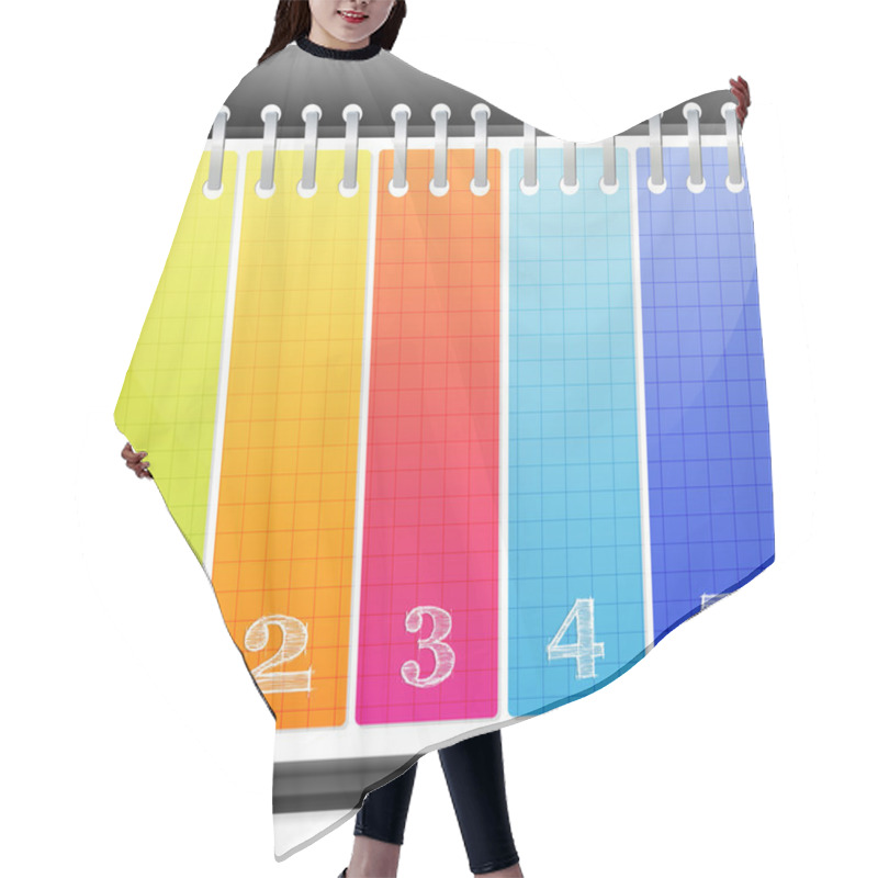 Personality  Notebook With Bookmarks And Pencil, Vector Hair Cutting Cape