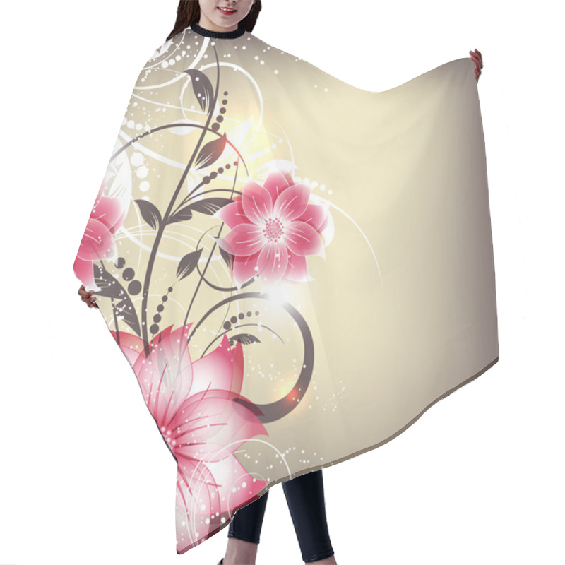 Personality  Abstract Vector Flower Background Hair Cutting Cape