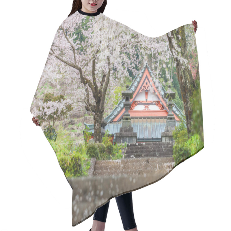 Personality  Japanese Temple And Sakura Trees Hair Cutting Cape