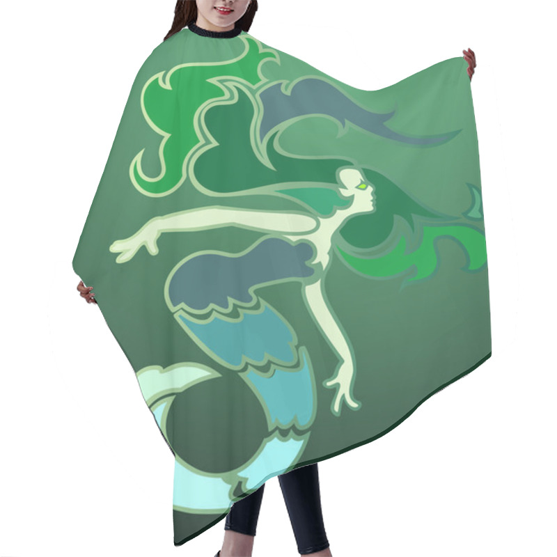 Personality  Mermaid In The Emerald Sea Hair Cutting Cape