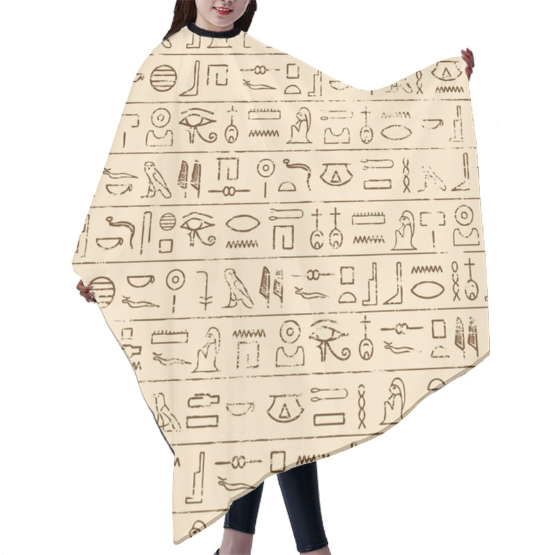 Personality  Egyptian Hieroglyphics Background Hair Cutting Cape