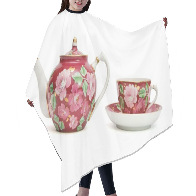 Personality  Old-fashioned Floral-painted Tea Service Hair Cutting Cape