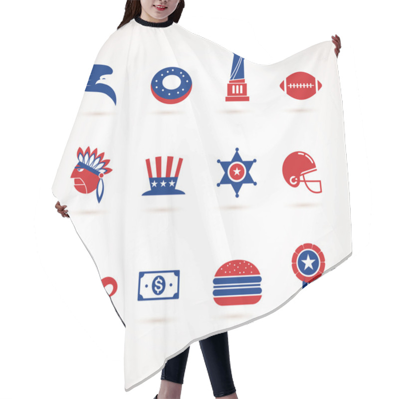 Personality  USA - Collection Of Vector Icons Hair Cutting Cape