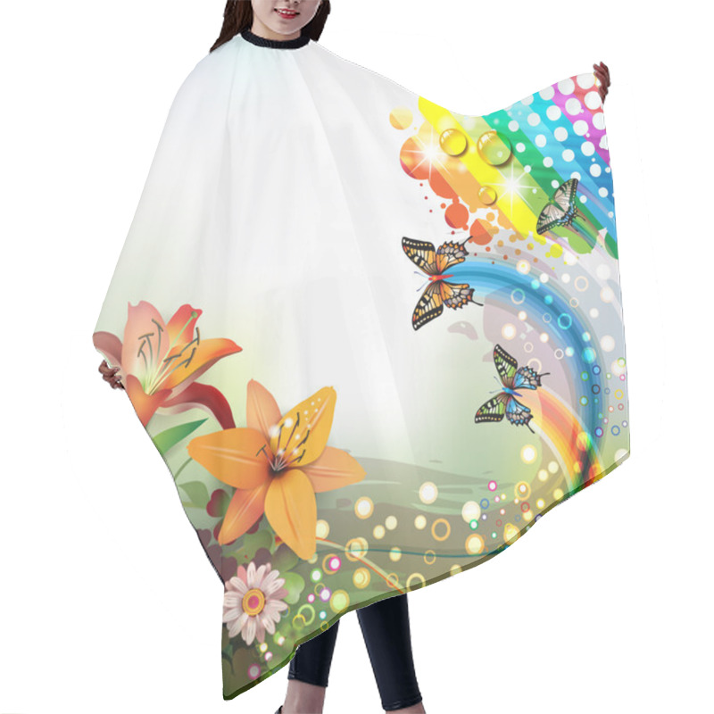 Personality  Background With Lilies Hair Cutting Cape