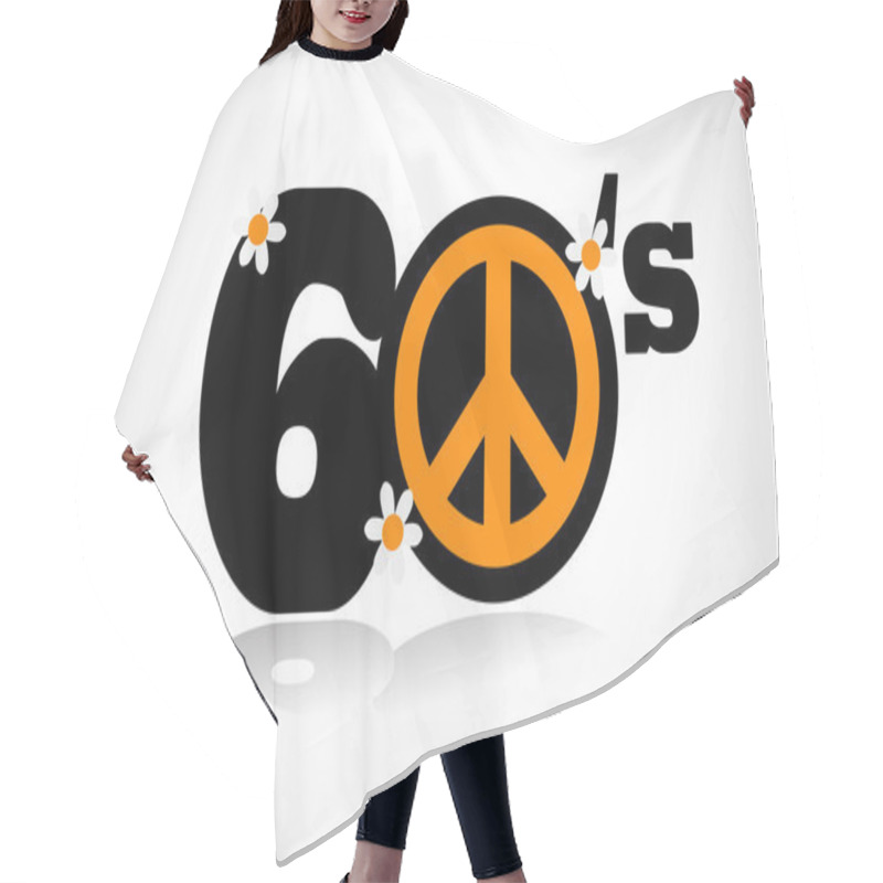 Personality  Sixties Peace Symbol Hair Cutting Cape