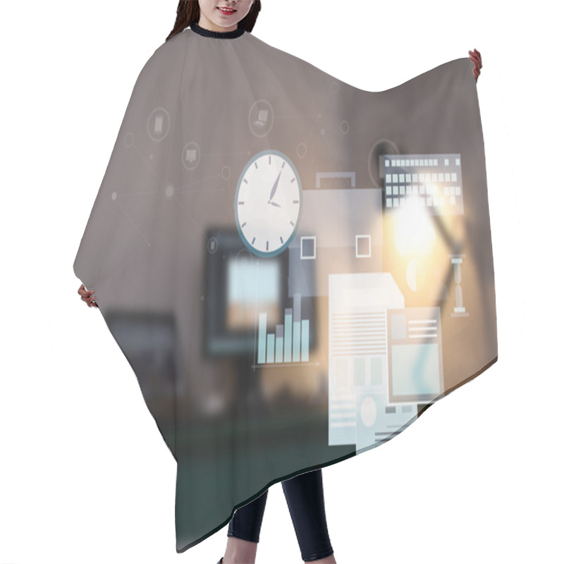 Personality  Blurred Interior Of Room Hair Cutting Cape