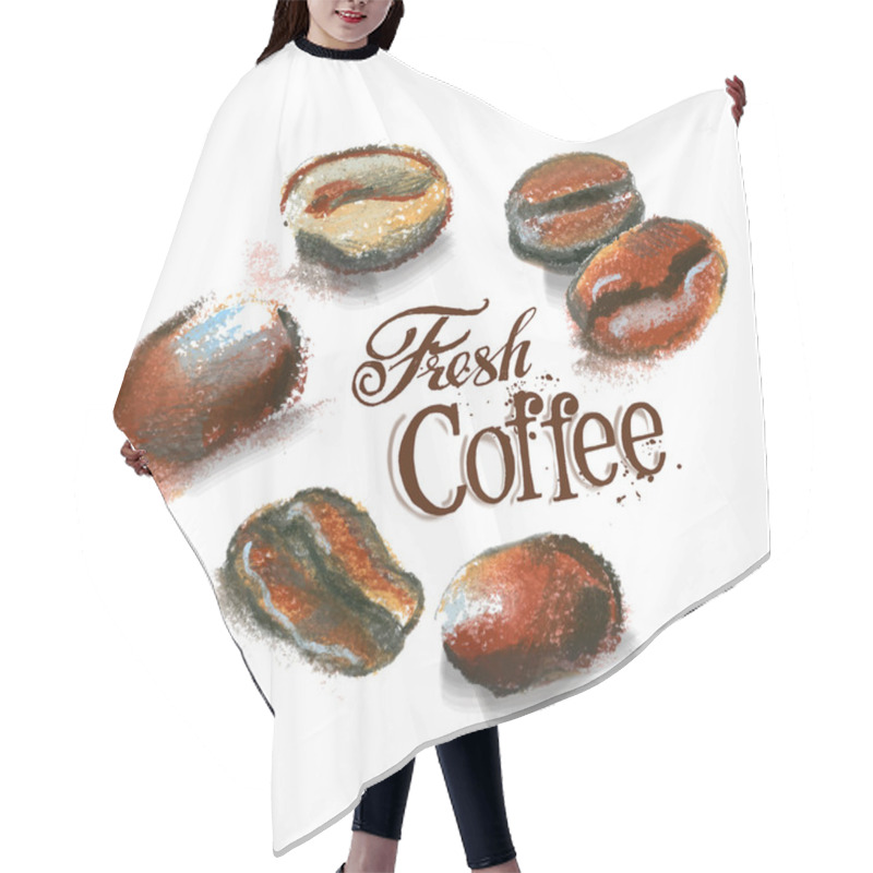 Personality  Coffee Logo Design Template Hair Cutting Cape