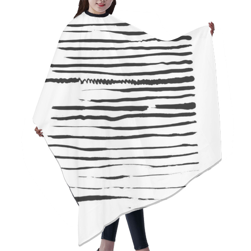 Personality  Set Of Black Lines Hand Drawn Hair Cutting Cape