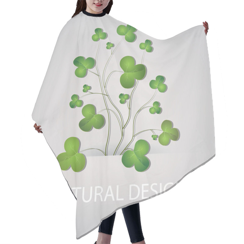 Personality  Vector Background With Clovers. Hair Cutting Cape