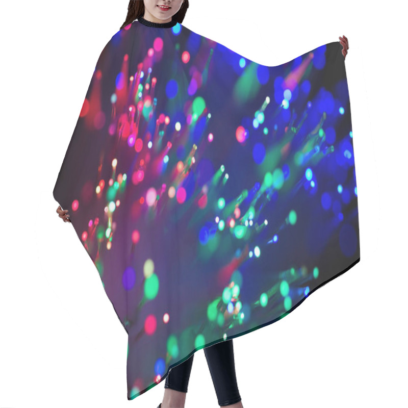 Personality  Defocused Abstract Background Of Fiber Optic Cables Hair Cutting Cape