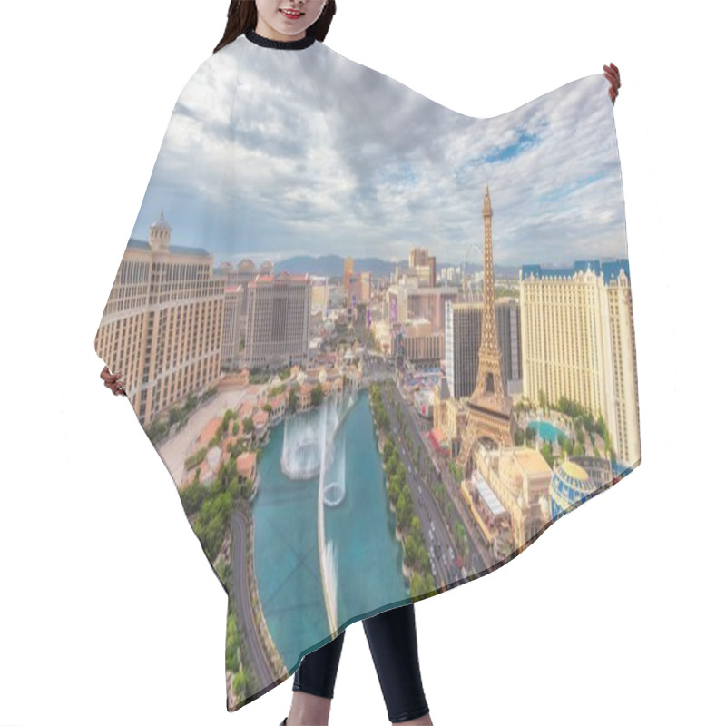 Personality  Aerial View Of Las Vegas Strip At Cloudy Day  Hair Cutting Cape