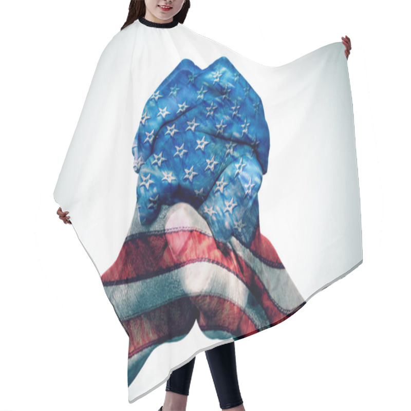 Personality  Hands Patterned With The US Flag Hair Cutting Cape