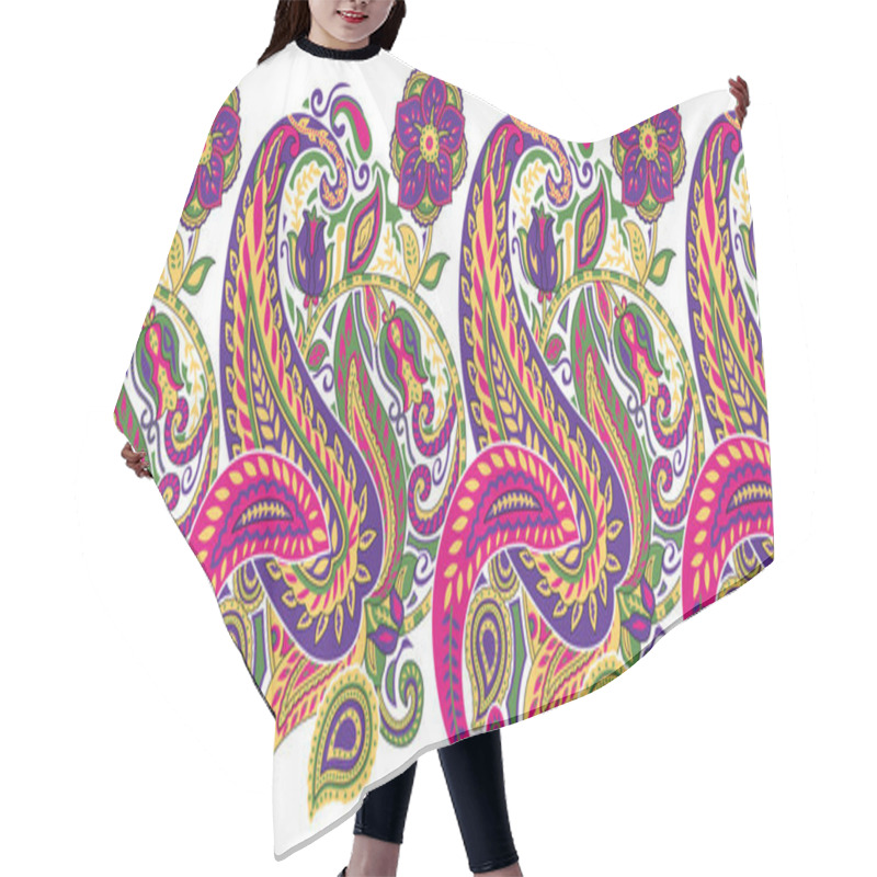 Personality  Seamless Vector Paisley Border Hair Cutting Cape