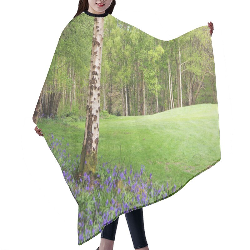 Personality  Bluebell Flowers In Spring Forest Hair Cutting Cape