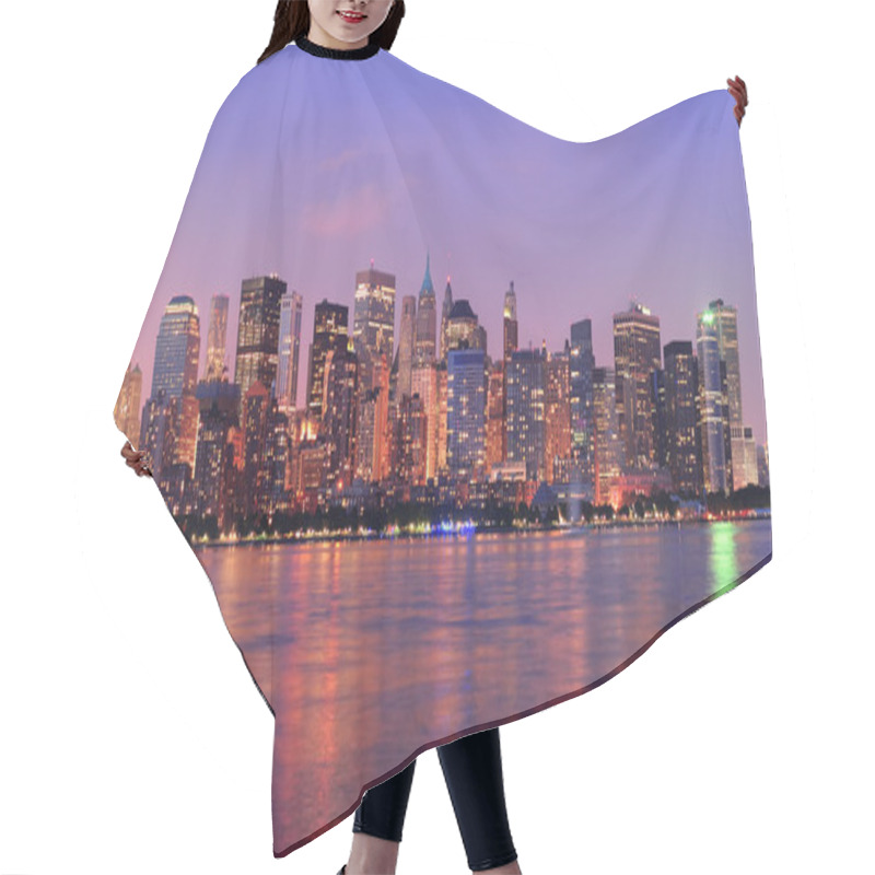 Personality  New York City Manhattan Dusk Panorama Hair Cutting Cape