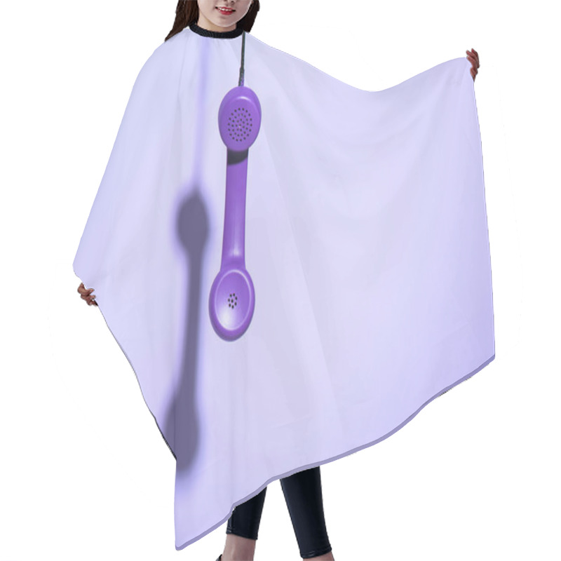 Personality  Hanging Purple Telephone Handset, Ultra Violet Trend Hair Cutting Cape