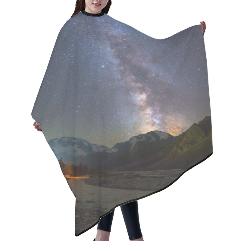 Personality  Milky Way Over Mountains Hair Cutting Cape