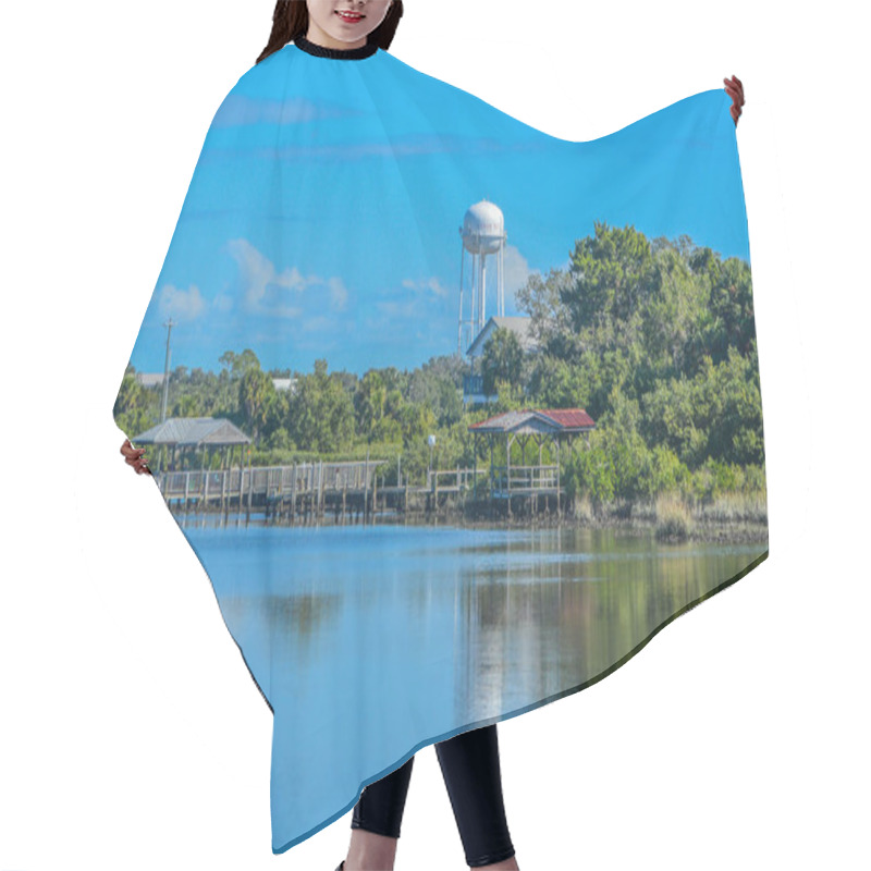 Personality  The Cedar Key Water Tower And Fishing Pier On The Island City Of Cedar Key, Levy County, Florida Hair Cutting Cape