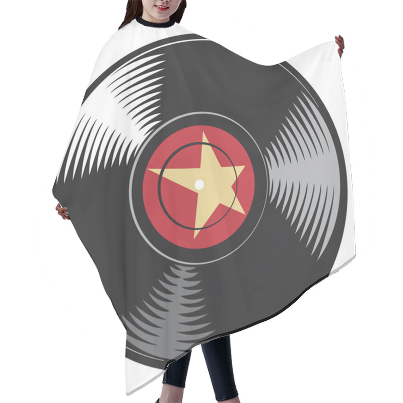 Personality  Vector Vinyl Disc Hair Cutting Cape