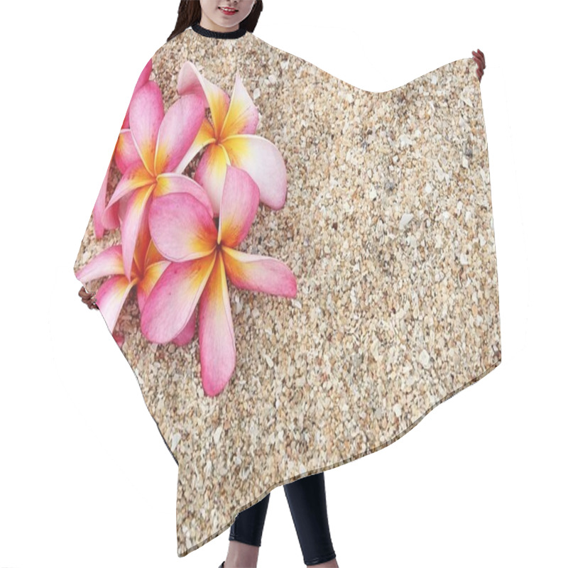 Personality  Pink Leelawadee Flower On The White Sand Hair Cutting Cape