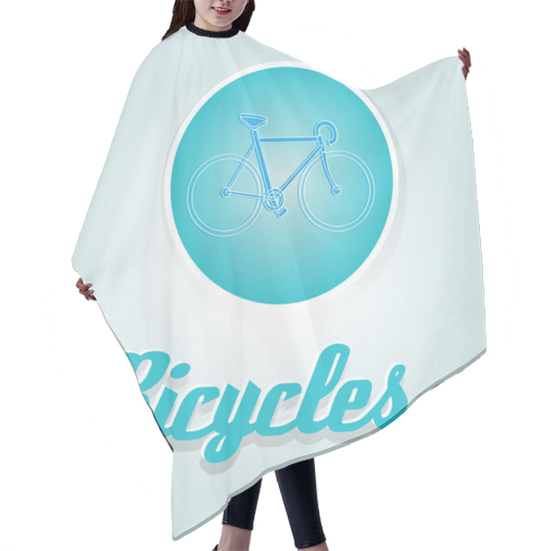 Personality  Vector Illustration Of A Blue Bicycle. Hair Cutting Cape