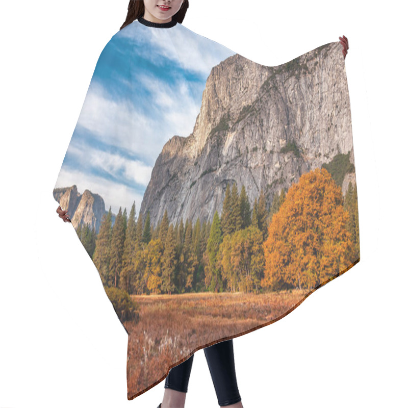 Personality  An Autumn Morning In Yosemite Valley At Yosemite National Park In California. Hair Cutting Cape