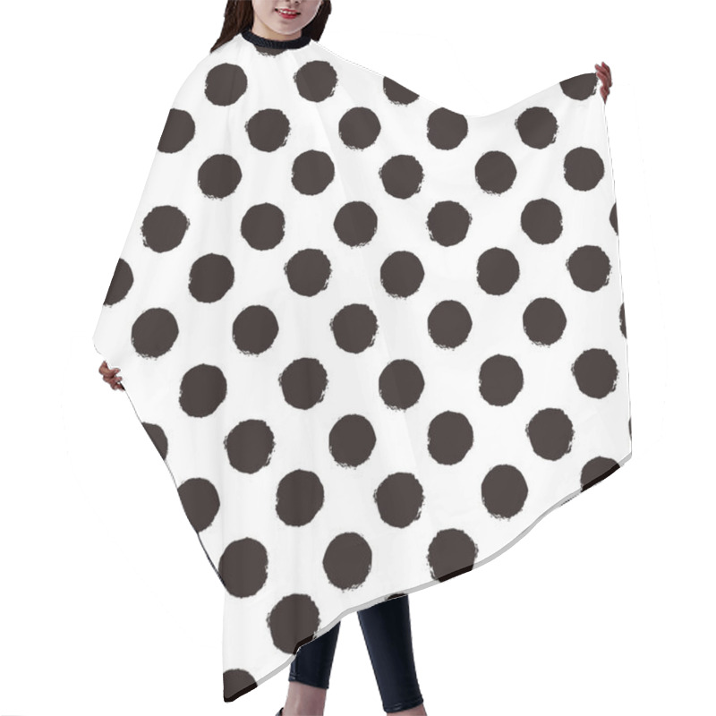 Personality  Polka Dot Black And White Painted Seamless Pattern Hair Cutting Cape