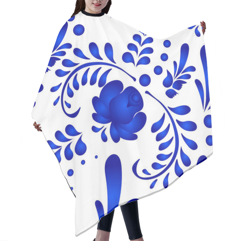 Personality  National Pattern Floral Seamless Background. Traditional Ethic Texture. Hair Cutting Cape