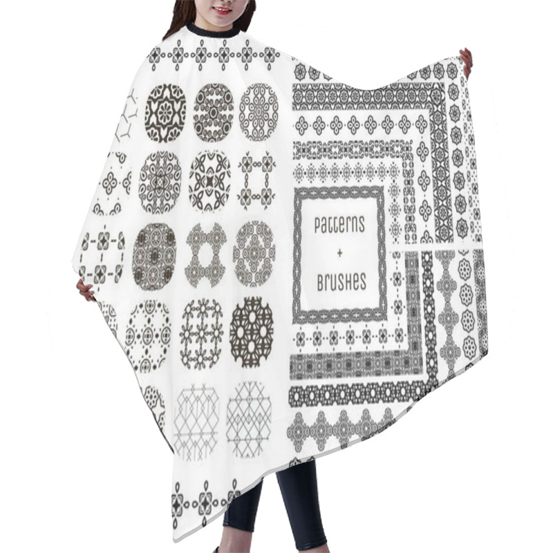 Personality  20 Vector Geometric Patterns And 15 Pattern Brushes Hair Cutting Cape