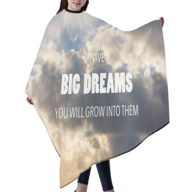 Personality  Inspirational Quote Over Beautiful Sky Background Hair Cutting Cape