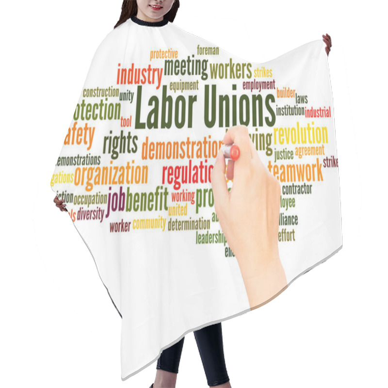 Personality  Labor Unions Word Cloud Hand Writin Hair Cutting Cape