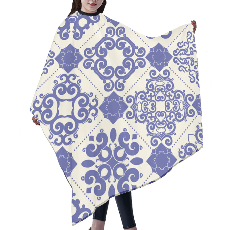 Personality  Oriental, Seamless Pattern Tile. Hair Cutting Cape