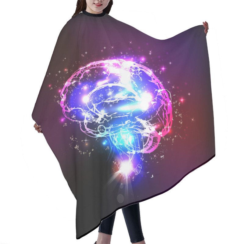 Personality  Abstract Light Human Brain, Vector Illustration Hair Cutting Cape