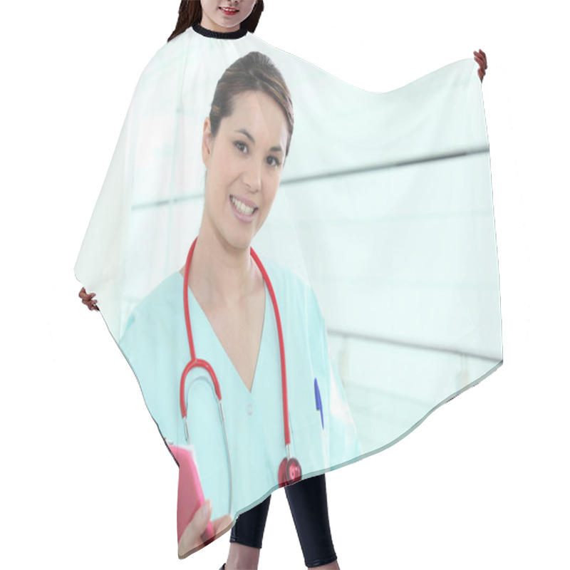 Personality  Medical Professional With A Clipboard Hair Cutting Cape