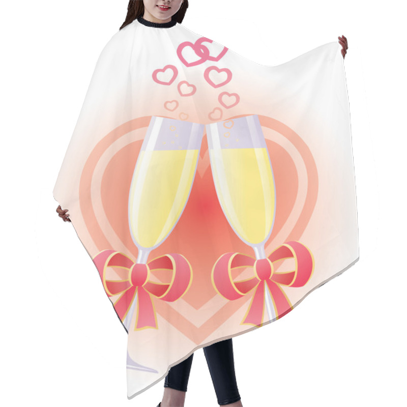 Personality  Wedding Toast With Champagne Hair Cutting Cape