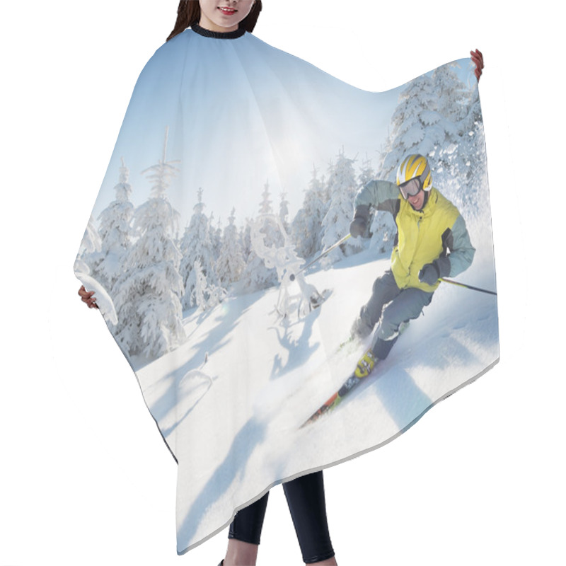 Personality  Skier In High Mountains Hair Cutting Cape