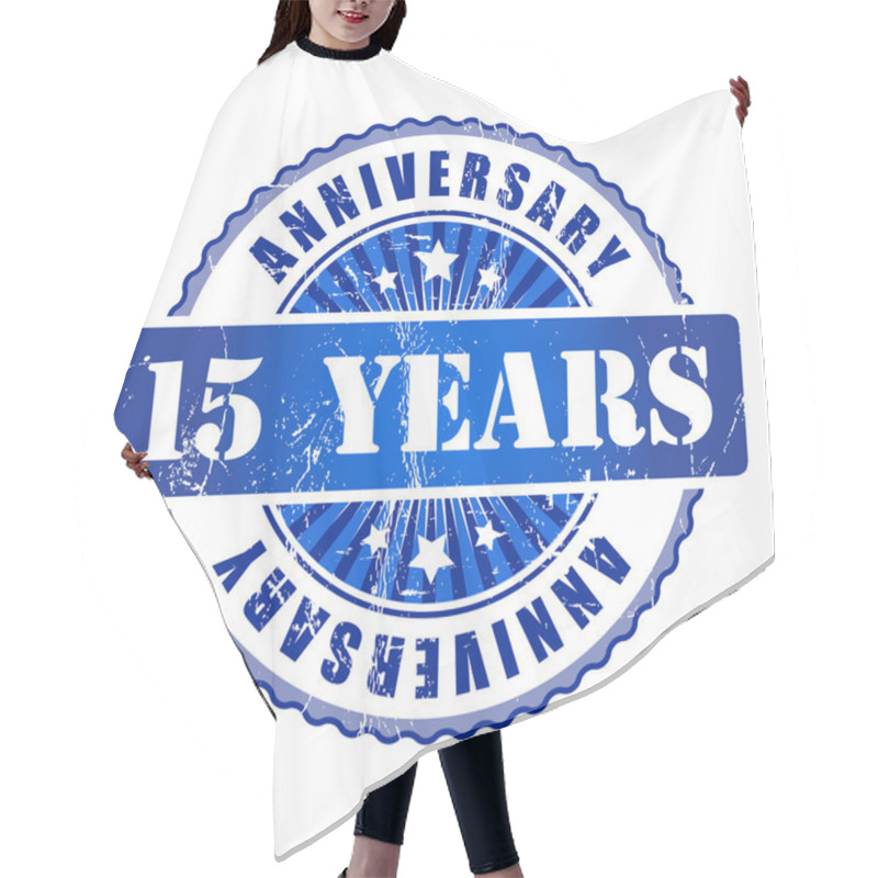 Personality  15 Years Anniversary Stamp. Hair Cutting Cape