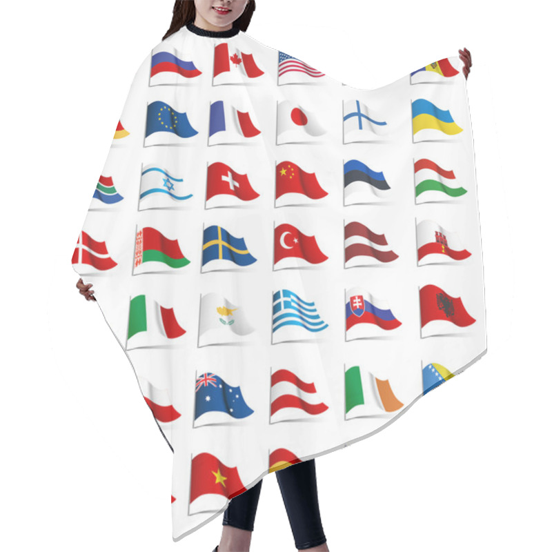 Personality  Set Of Flags Hair Cutting Cape