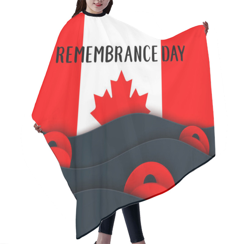 Personality  Vector Remembrance Day Web Layers Banner. Canadian Red Poppy Flower Symbol Of Peace. Anzac, Memorial, Veterans Day Header, Card, Poster, Flyer, Invitation. Military Parade Hair Cutting Cape