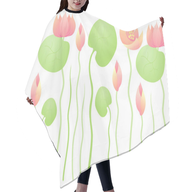 Personality  Water Lily Background Hair Cutting Cape