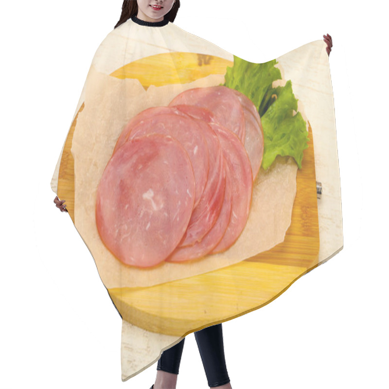 Personality  Sliced Sausage With Salad Leaves Hair Cutting Cape