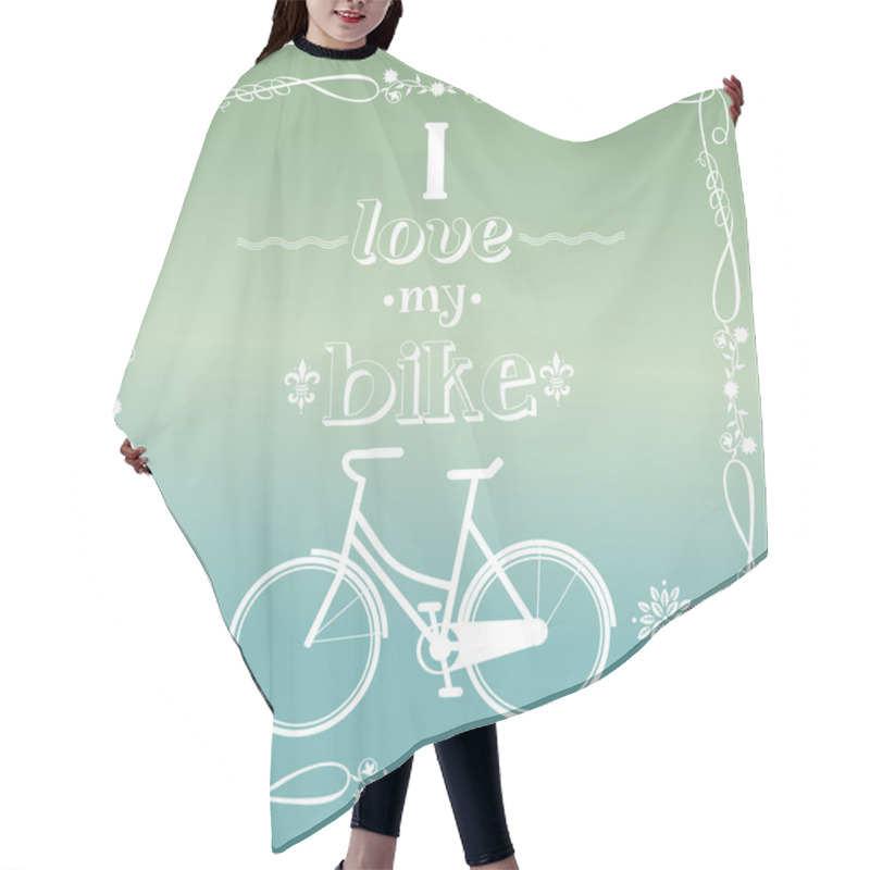 Personality  I Love My Bike Hair Cutting Cape