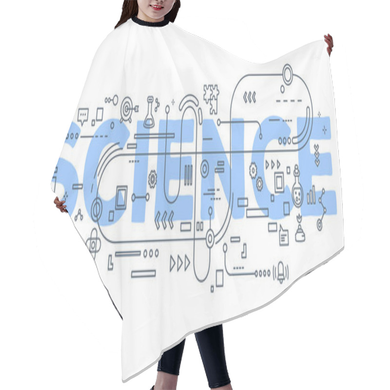 Personality  Vector Creative Illustration Of Science Word Lettering Typograph Hair Cutting Cape