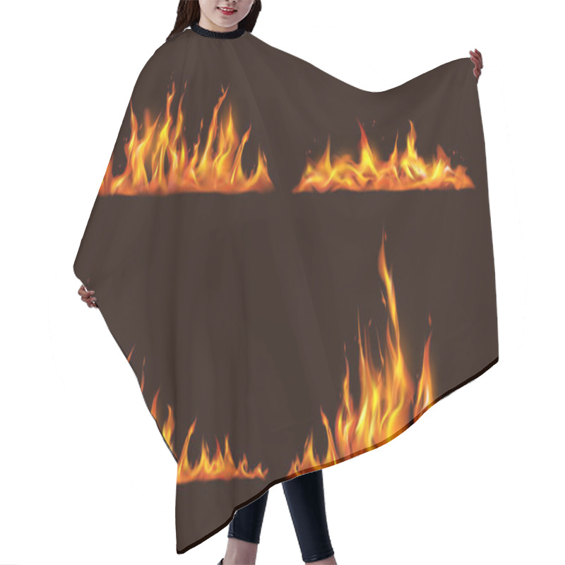 Personality  Tongue Of Flames And Fire In Line. Vector Realistic Bursts And Blazing, Isolated Flare And Burning Sparks. Ignition Or Combustion Effect, Bonfire Or Catastrophe Flashes And Explosion Hair Cutting Cape