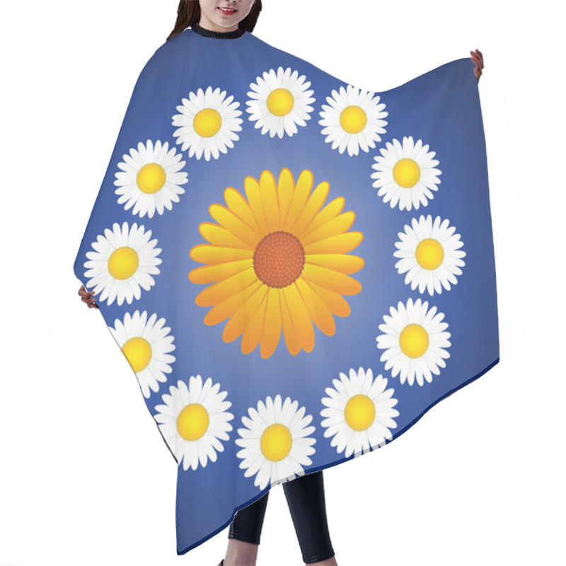 Personality  Daisies Aster Floral Wreath Hair Cutting Cape