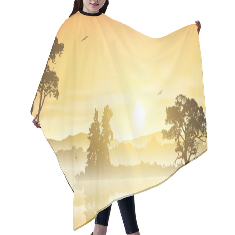 Personality  River Landscape Hair Cutting Cape