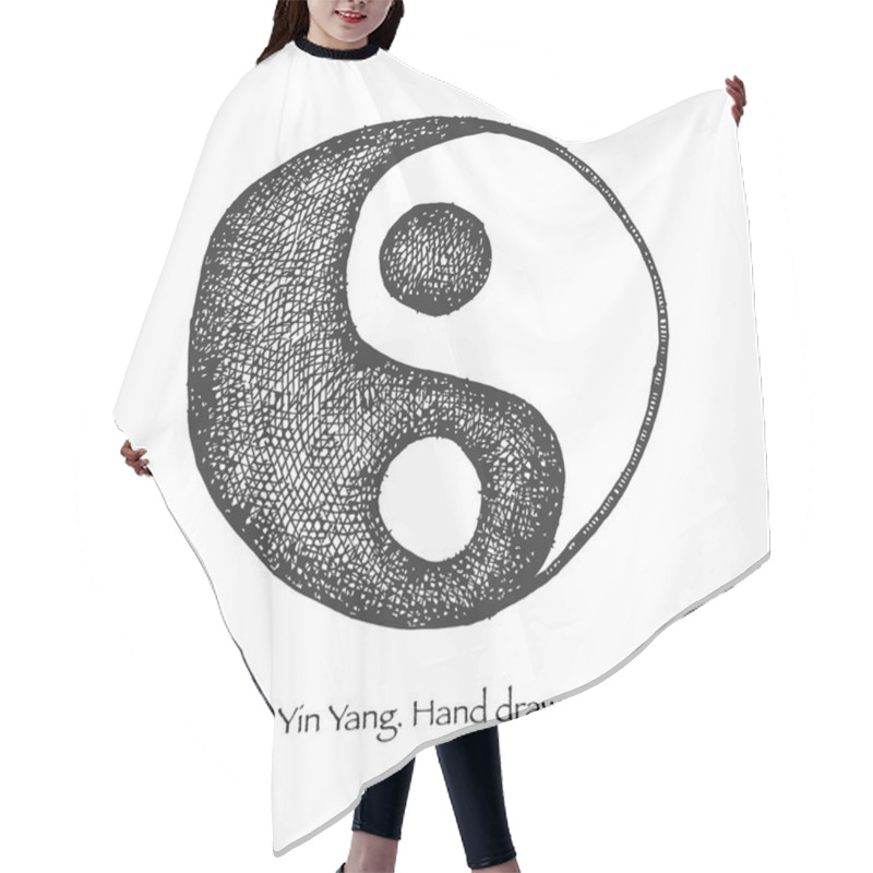 Personality  Yin Yang. Hand Drawn. Vector Eps8 Hair Cutting Cape