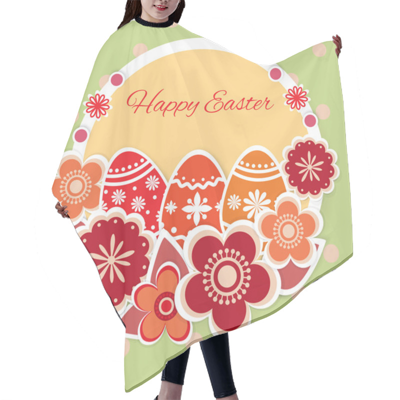 Personality  Easter Greeting Card. Vector Illustration. Hair Cutting Cape