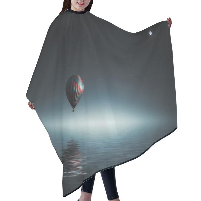 Personality  Air Balloon Flying Over Water Hair Cutting Cape