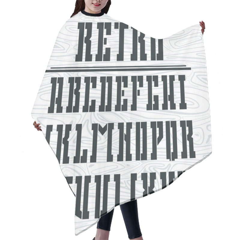 Personality  Stencil-plate Bold Serif Font In The Western Style  Hair Cutting Cape